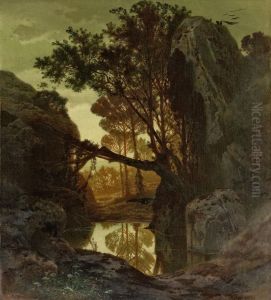 Waldlandschaft Mitfelsmassiv Und See by Ferdinand Knab