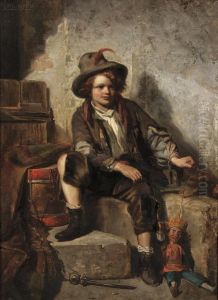 Portrait Of A Boy With A Puppet
