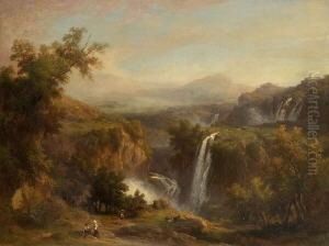 Italienische Berglandschaft Mit Wasserfallen