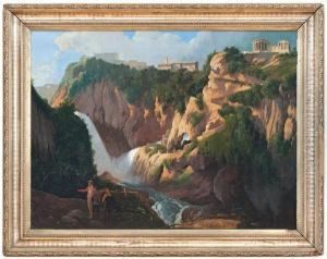 Veduta Di Tivoli Con Le Cascate Dell'aniene Veduta Di Tivoli Con Le Cascate Dell'aniene