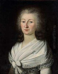 Portrait Einer Dame Mit Spitzenschal