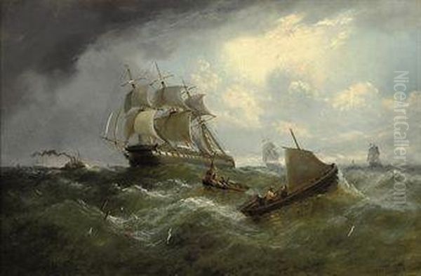East Indiamen Running Up The Channel - view 1