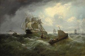 East Indiamen Running Up The Channel East Indiamen Running Up The Channel
