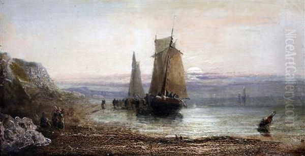 Fishing Boats At Sea And Unloading The Catch - view 1