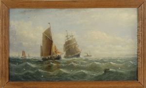 A Busy Shipping Channel by Adolphus Knell