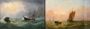 Navire Dans La Tempete. by Adolphus Knell
