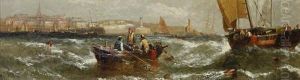 Fishing Boats Off Sidmouth by William Calcott Knell