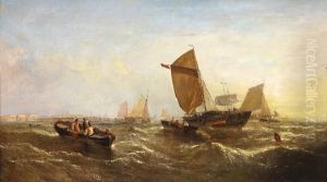 Morning: Fishing Boats Off The Coast by William Calcott Knell