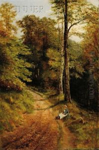 Portrait Of A Girl By A Wooded Path Portrait Of A Girl By A Wooded Path