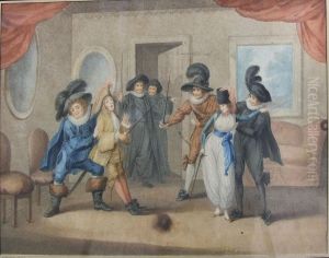A Duel Between Sir Andrew Ague Cheek And Viola by Charles Knight