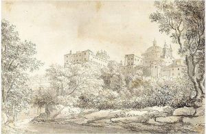 The Chigi Palace And Church At Ariccia