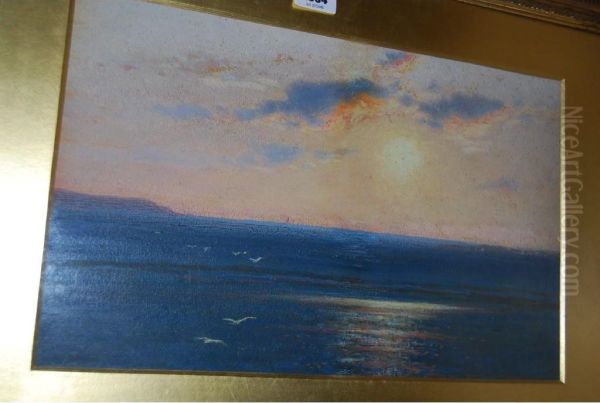 Coastal Sunset With Gulls - view 1