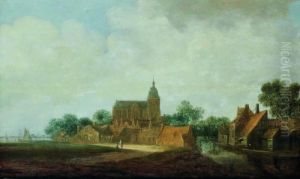 Landschap Met Dorpje En Kerk