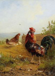 Tupp Och Hona I Landskap by Joseph Augustus Knip