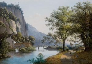 Un Paysage Fluvial Avec Des Falaises