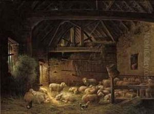 Sheep In A Barn