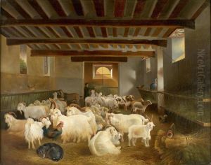 Im Schafstall by Joseph Augustus Knip