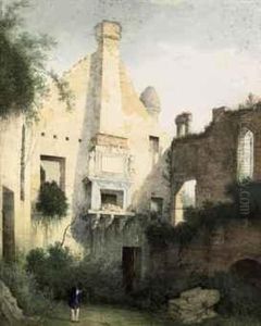 A Figure Contemplating In A Ruine by Martheus Derk Knip