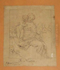 Maria Withchild In Sky Surrounded By Angels by Martin Knoller