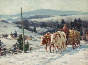In French Canada; The Hay Cart, Autumn by Farquhar Mcgillivr. Knowles