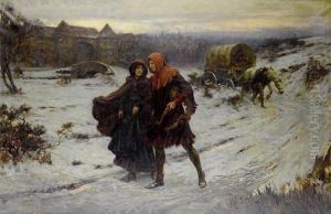Strolling Players 'what Care We For Bitter Weather Etc' by Georges Sheridan Knowles