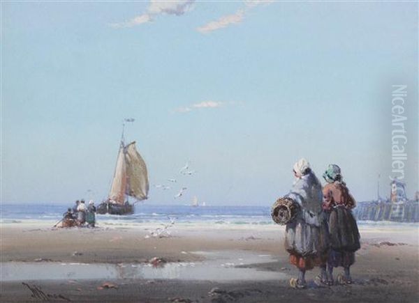 Dutch Fisherfolk On The Shore - view 1