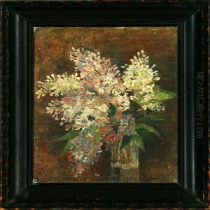 A Still Life With Lilacs In A Vase On A Table