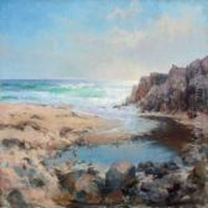 French Coastel Scenry by Peder Knudsen