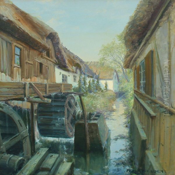Danish Summer Landscape With Watermill - view 1