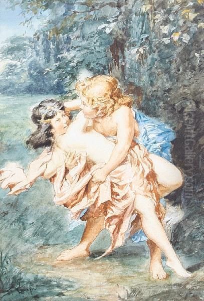 A Nymph And Satyr - view 1