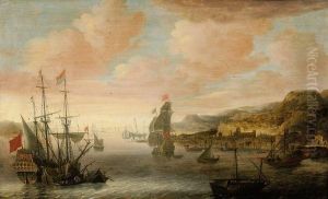 Bateauxneerlandais Dans La Rade D'un Port Mediterraneen by Jacob Knyff