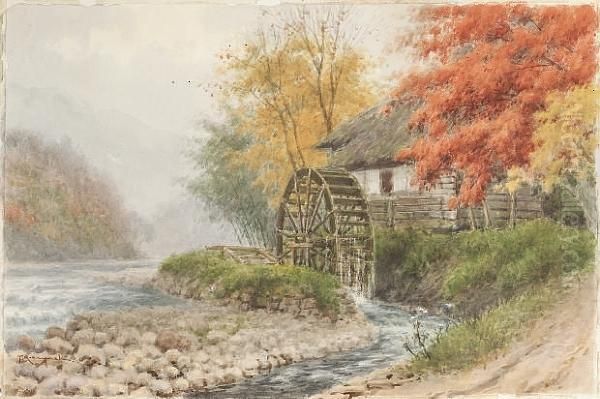 A Japanese Water Mill - view 1
