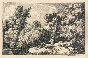 Zweilandschaftsradierungen by Ferdinand Kobell