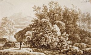 Landschaft Mit Einsamemwanderer by Ferdinand Kobell