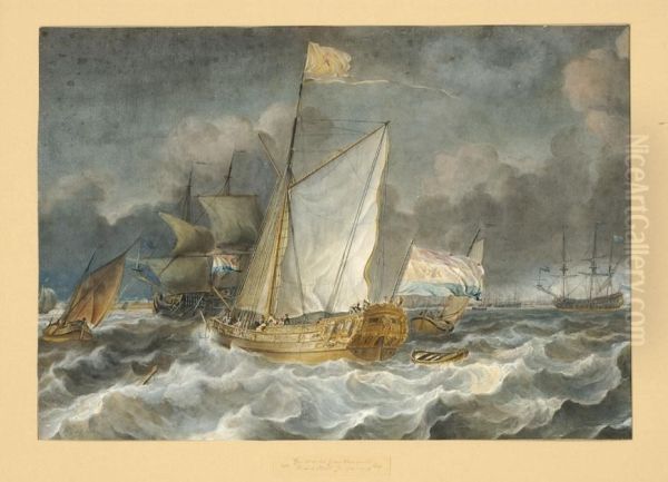 View Of The Ij With An Amsterdam Statenjacht - view 1