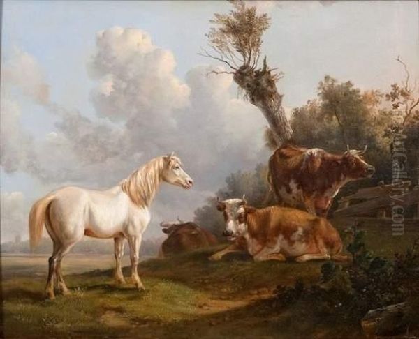 Vaches Et Cheval Blanc - view 1