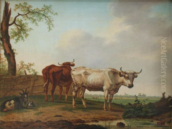 Cattle And Goats In A Field - view 1