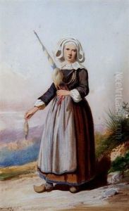 Brittany Peasant Girl by Georg Koberwein
