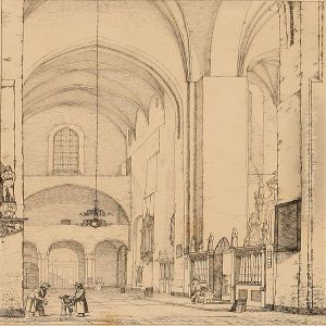 Interior From Aarhus Cathedral, Denmark by Christen Kobke