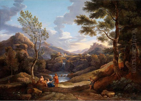 Arkadische Landschaft Mit Antiker Hirtenstaffage - view 1