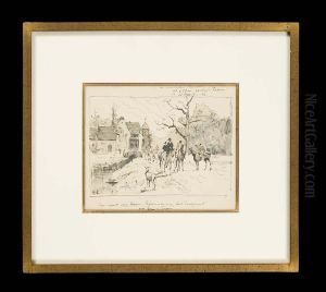 Reiter In Dorflandschaft by Georg Koch