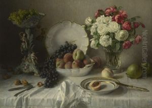Stillleben Mit Blumen Und Fruchten by Hermann Koch