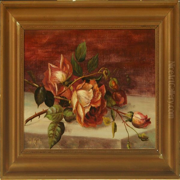 Still Life With Roses On Adoor Frame - view 1