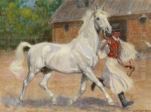 Ein Schimmel Wirdvorgefuhrt by Ludwig Koch
