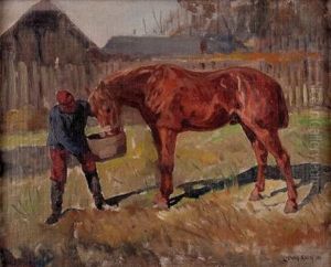 Pferdefutterung by Ludwig Koch
