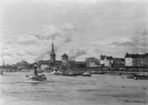 Blick Auf Orleans. Signiert Und Datiert Unten Rechts: Koch-zeuthen/orleans 1942. Ol Auf Leinwand. H 60; B 80 Cm. by Reinhold Koch-Zeuthen