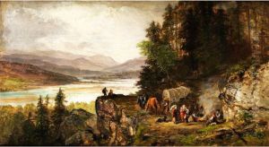 Die Rast Im Hochgebirge by Julius Kockert