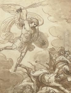 The Archangel Michael Overturning Satan by Michael Koeck
