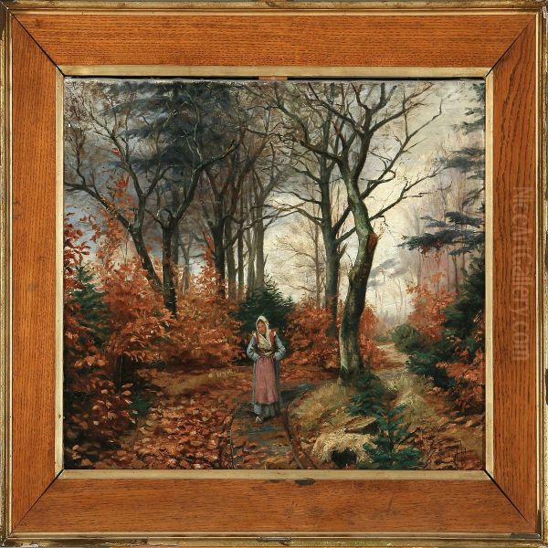 Woman In An Autumn Forest - view 1