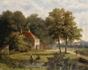 Anglers By A Stream